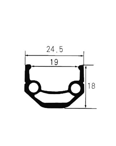 Aro 29" Ventura Double Alu Preto 36F